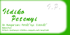 ildiko petenyi business card